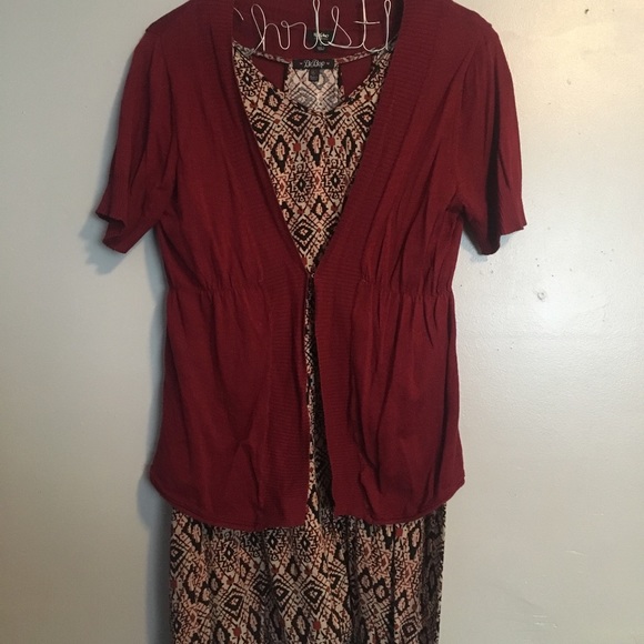 Red/Brown Printed Dress Size XL - Picture 3 of 4